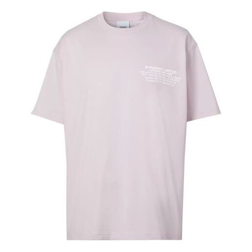 

Футболка men's alphabet printing cotton loose short sleeve pink Burberry, розовый