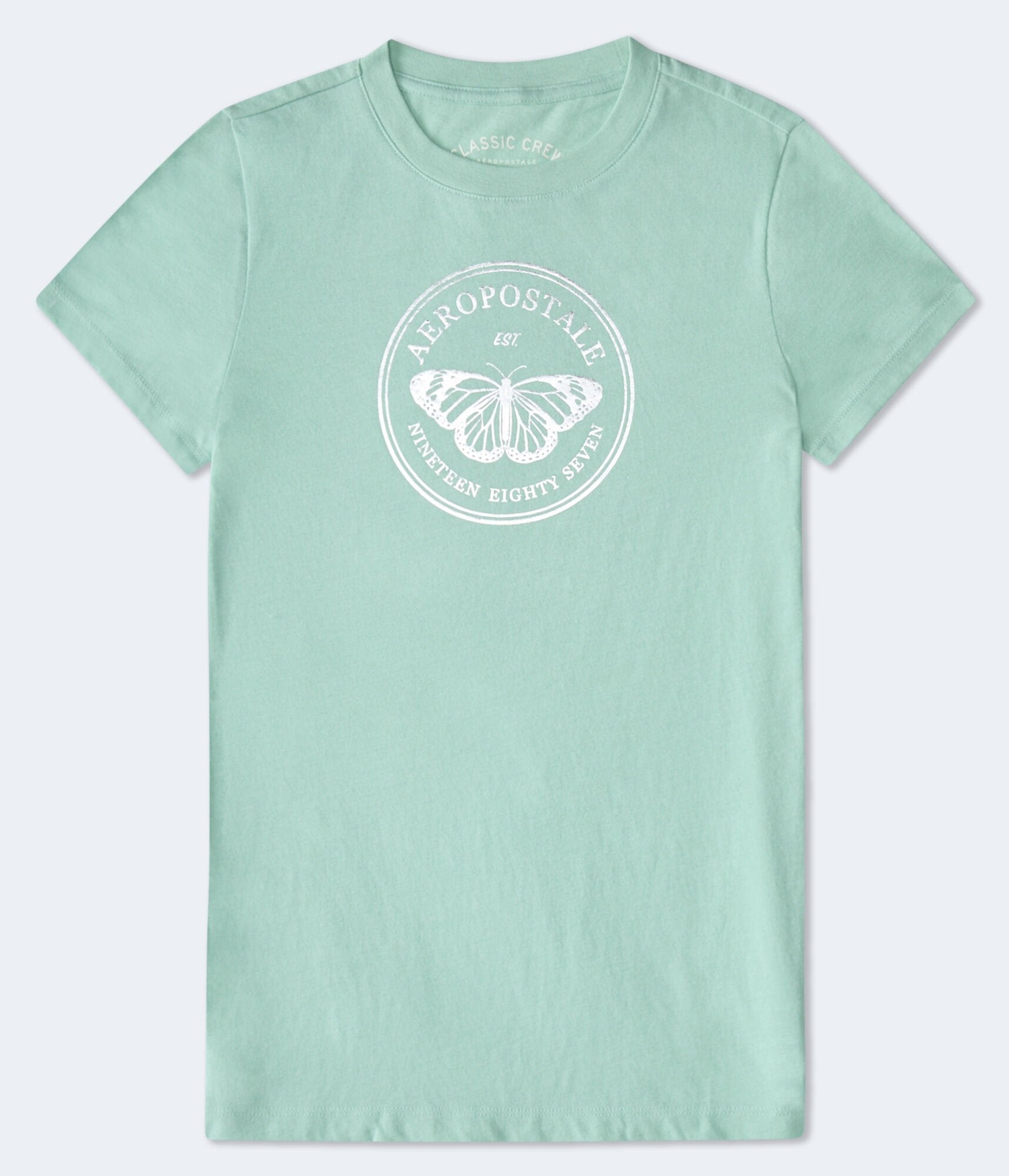 

Футболка Aeropostale Butterfly Foil Graphic Tee, серый/синий