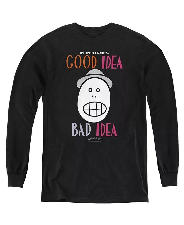 

Толстовка с длинным рукавом для мальчиков и молодежи Good Idea Bad Idea Animaniacs, черный