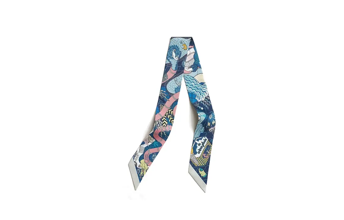 

HERMES Шёлковый шарф, Blue