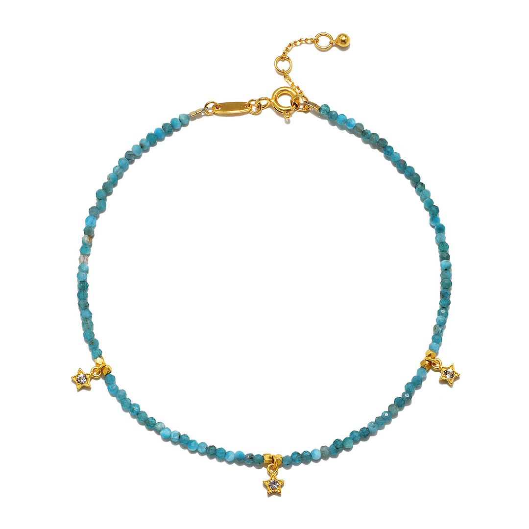 

Браслет на лодыжку с синим лунным камнем «Идите уверенно» Satya Jewelry, золотой