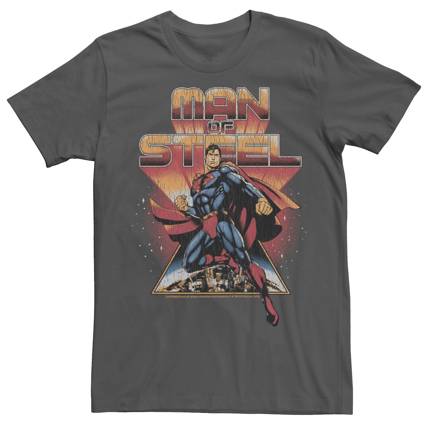 

Мужская футболка с плакатом в стиле ретро Superman Steel Man Licensed Character