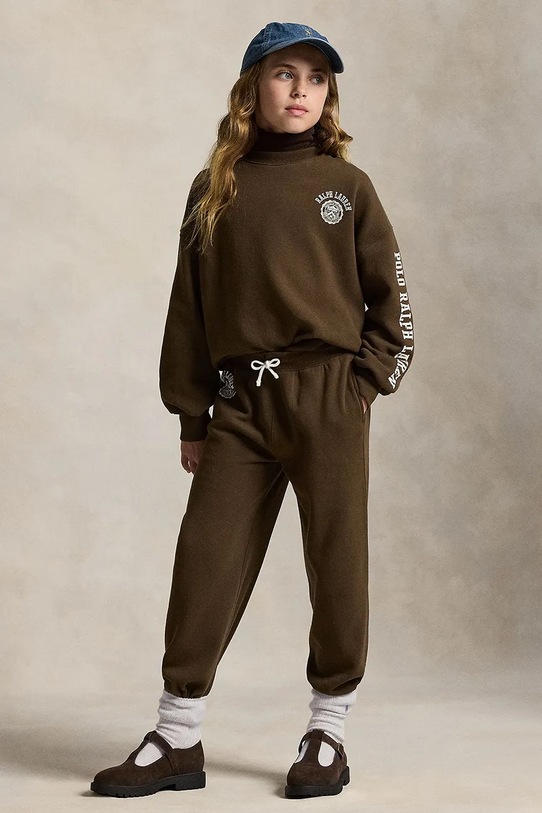 Детская хлопковая толстовка Polo Ralph Lauren, коричневый — фото 4