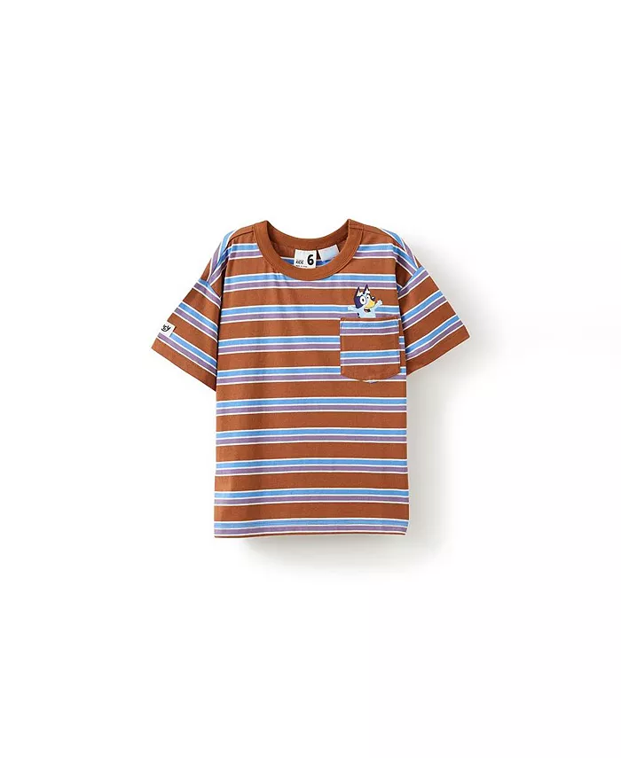 

Футболка с коротким рукавом и заниженной линией плеча для мальчиков Little/Big Licensed COTTON ON, коричневый