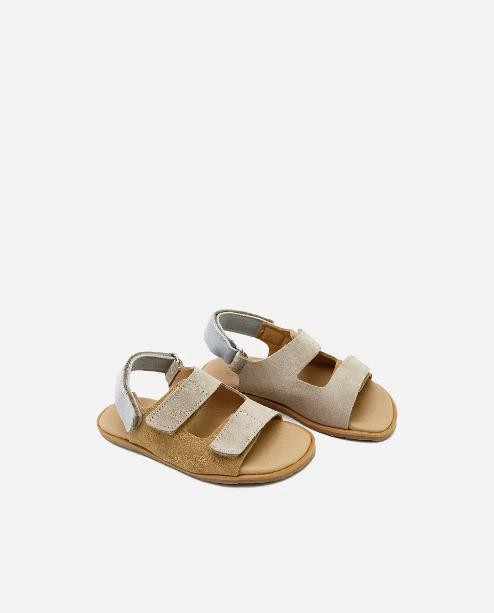 Унисекс сандалии из замши с застежками-липучками Eli 1957, Camel — фото 3