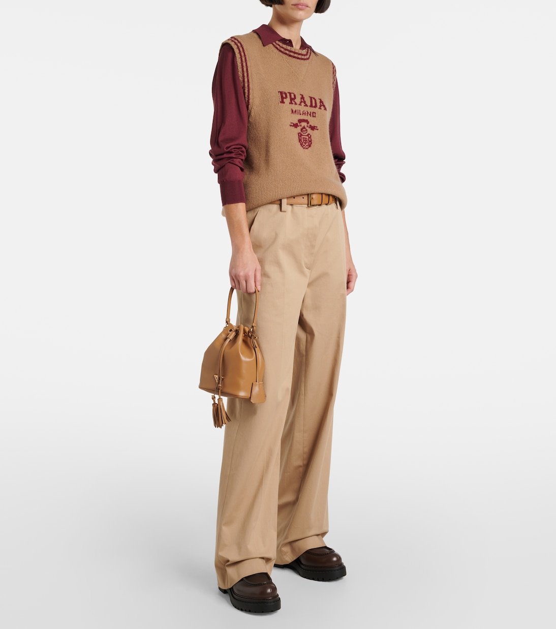 Лоферы из замши с подкладкой из овчины Prada, Moro — фото 3