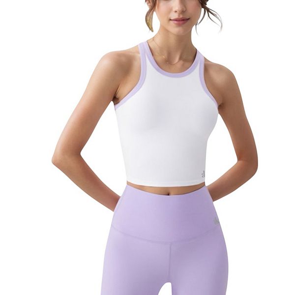 

Женский топ-кроп с контрастной отделкой и высоким воротом Anna-Kaci, White