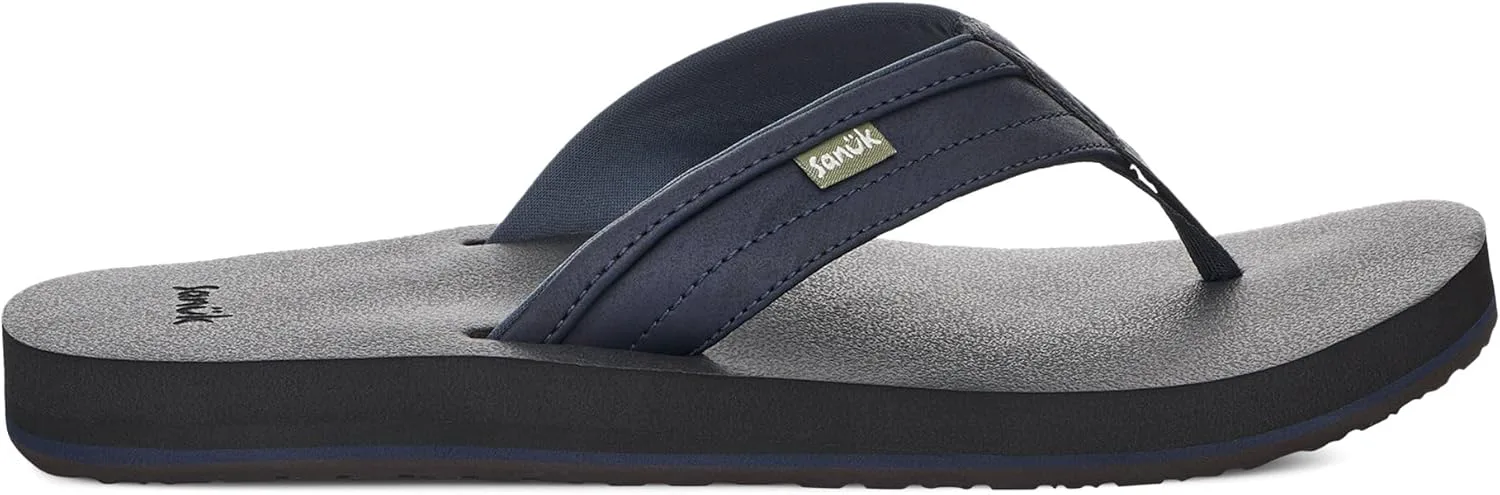 

Sanuk Mens Ziggy ST | Flip Flops for Men | Mens Сандалии | Beach Сандалии | Water Friendly & Lightweight | Comfort Footbed, темно-синий