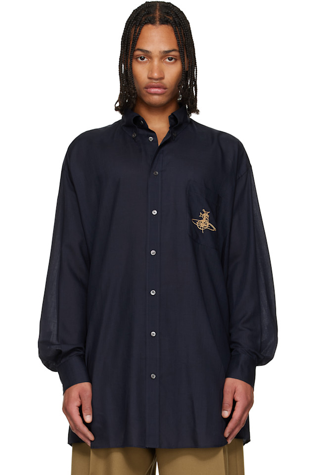 

Рубашка оверсайз Vivienne Westwood, темно-синий