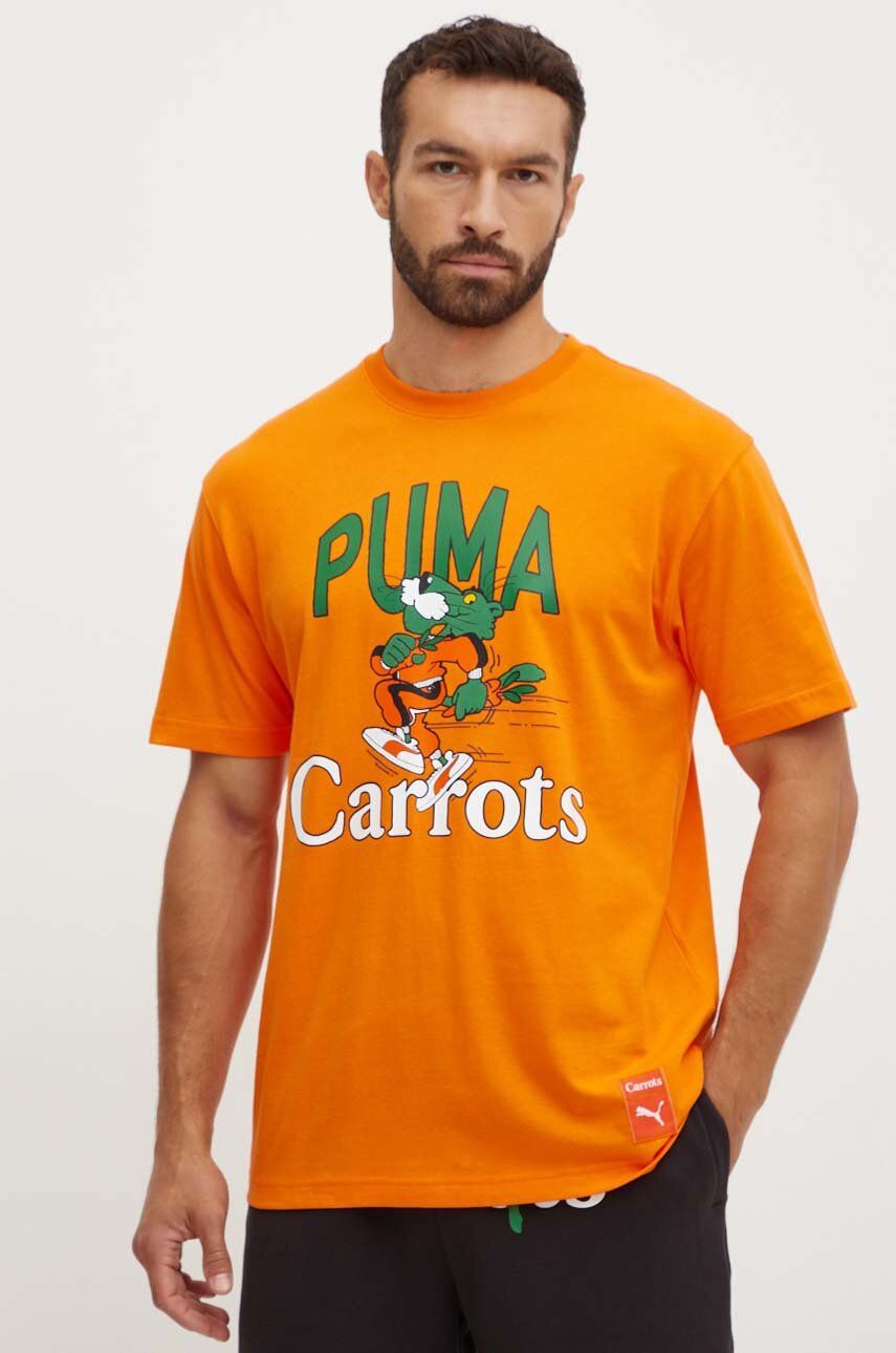 

Хлопковая футболка Puma Футболка с рисунком PUMA X CARROTS, оранжевый