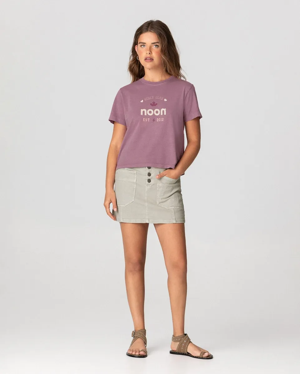 

Мини-юбка в ковбойском стиле с карманами и пуговицами Noon, серый