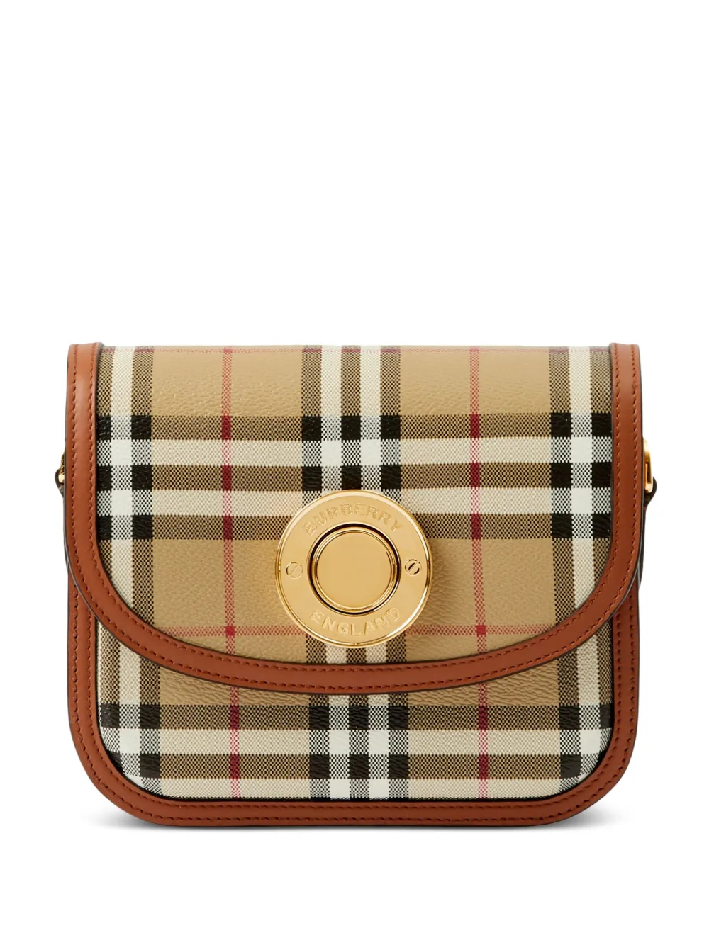 

Маленькая сумка через плечо Elizabeth в клетку BURBERRY, нейтральный