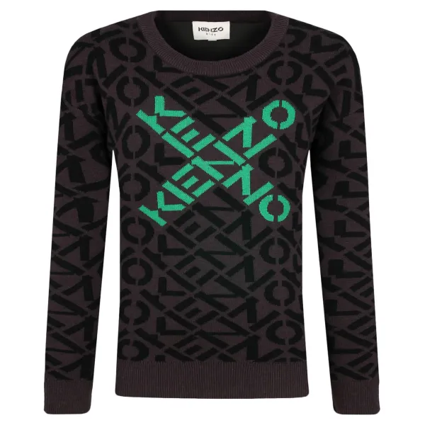 

Свитер обычного кроя с добавлением шерсти Kenzo Kids, фиолетовый
