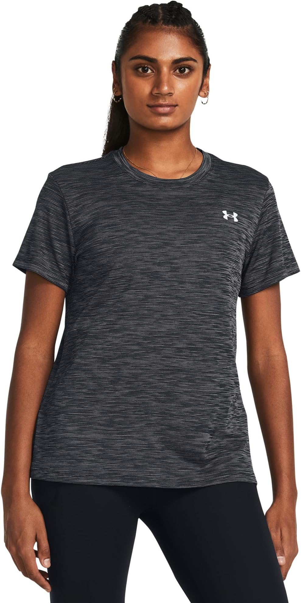 

Футболка Under Armour Tech Textured Short Sleeve Crew, черный/белый