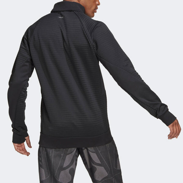 Толстовка sports stay warm stand collar black Adidas, черный — фото 4