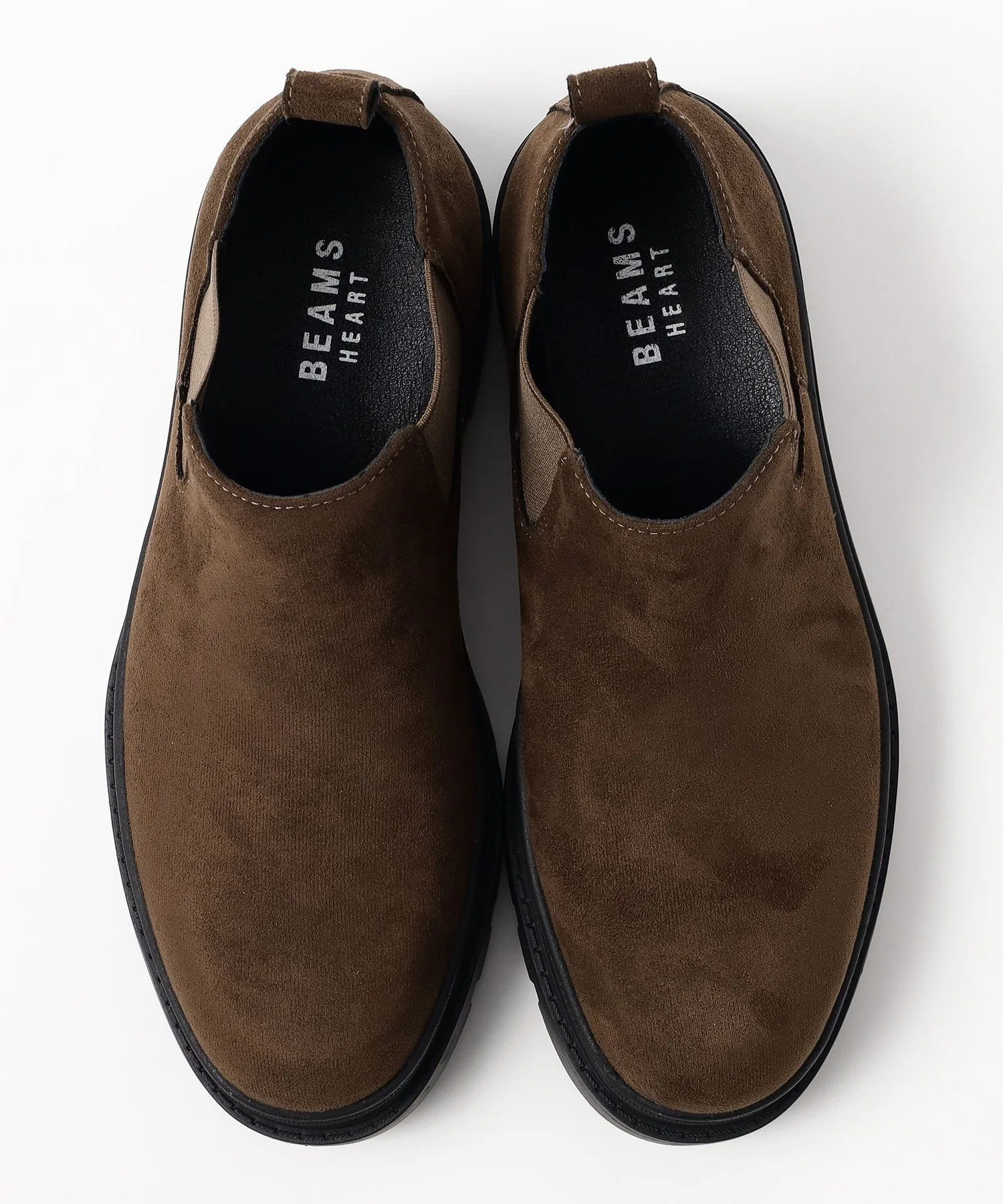Ботинки с низкой подошвой и боковыми вставками BEAMS HEART MEN, BROWN — фото 4