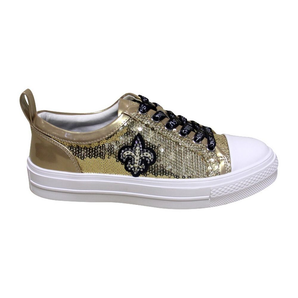 Женские золотистые кроссовки Cuce New Orleans Saints Team с пайетками, цвет Snt Gold — фото 4