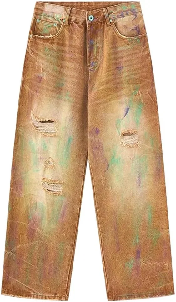 Джинсы свободные прямые Khaki