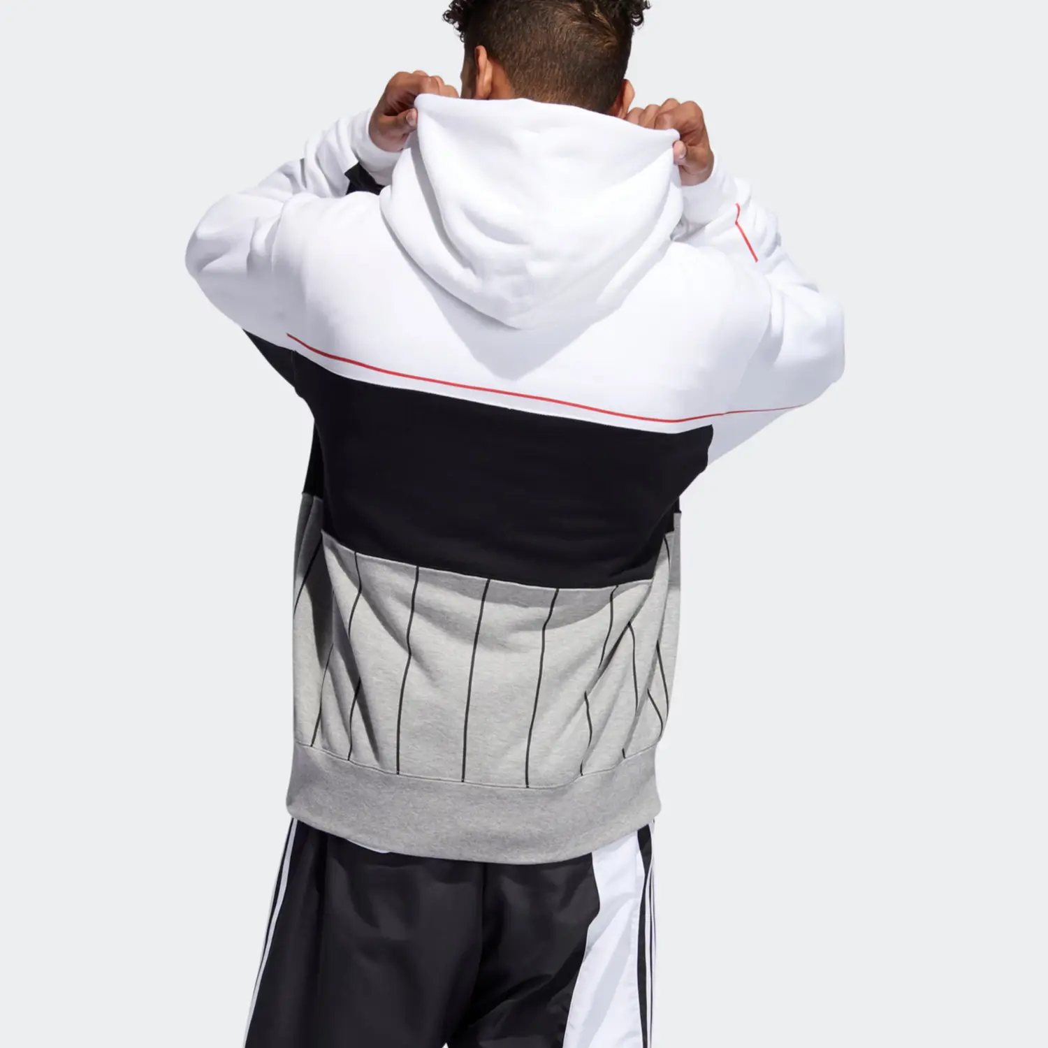 Футболка Adidas Originals Trefoil Collection Rivalry Мужская Черный/Белый/Серый Меланж — фото 4