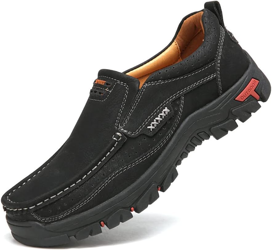 

Мужские классические лоферы Veslexth, кожаная обувь для прогулок, досуга и вождения, слипоны, кроссовки, повседневные мягкие удобные туфли, черный