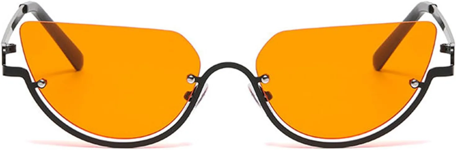 

Солнцезащитные очки Helena Fashion Style для женщин, форма «кошачий глаз», полуободковые, для мужчин, защита UV400, модные солнцезащитные очки для вождения, C2