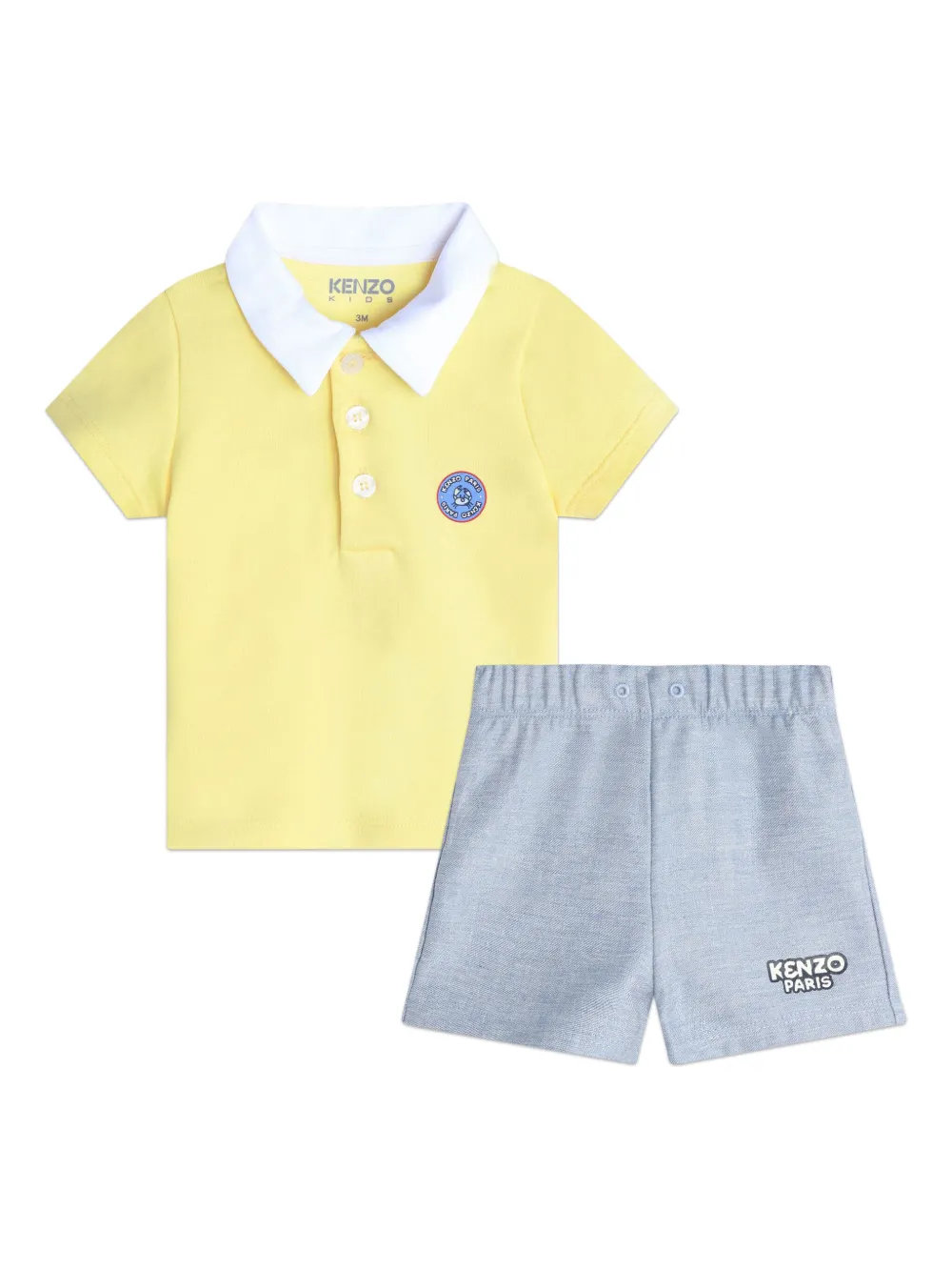 

Комплект из топа и шортов с логотипом Kenzo Kids, серый