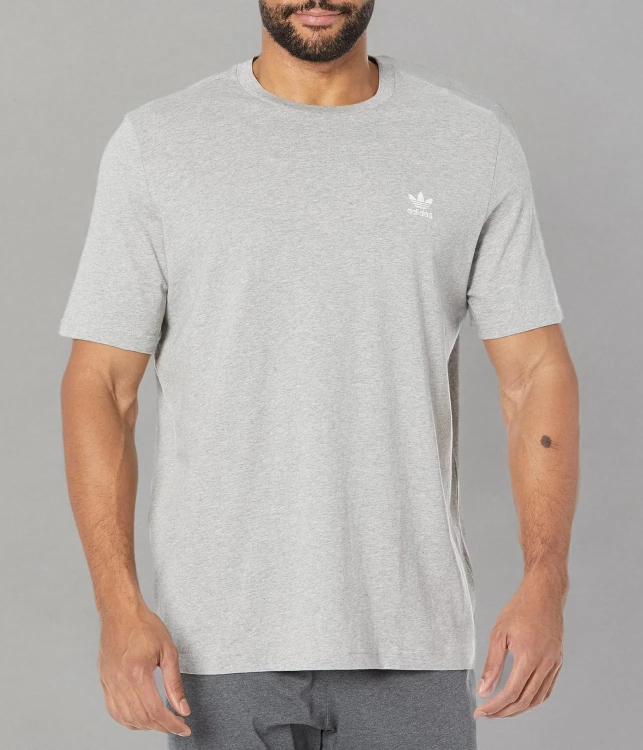 Футболка Adidas Originals Trefoil Essentials мужская, серый — фото 3