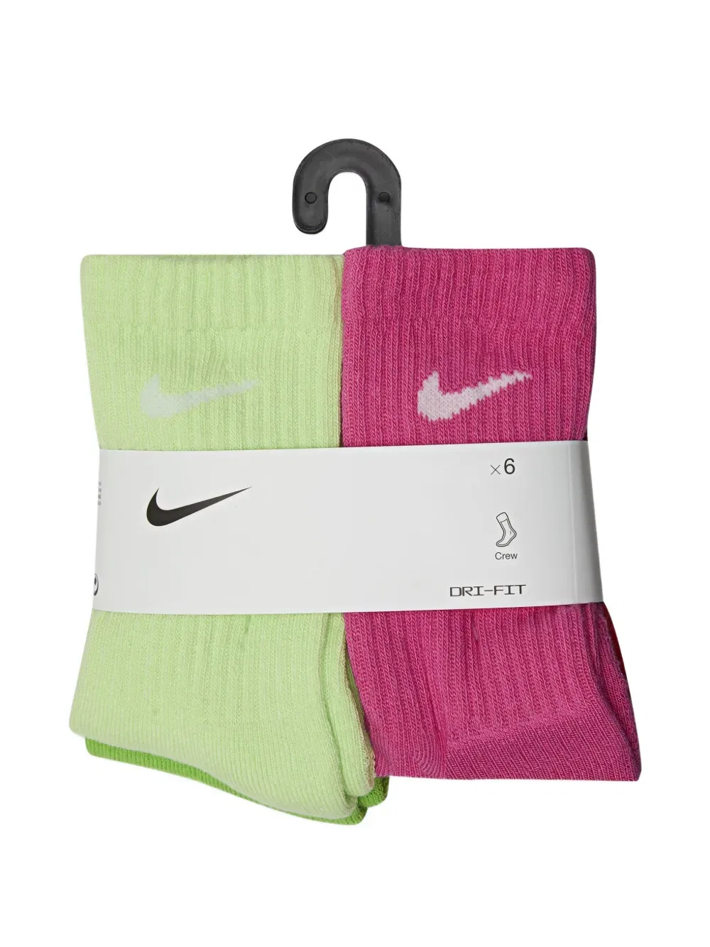 Носки с логотипом (комплект из шести штук) Nike Kids, зеленый — фото 3