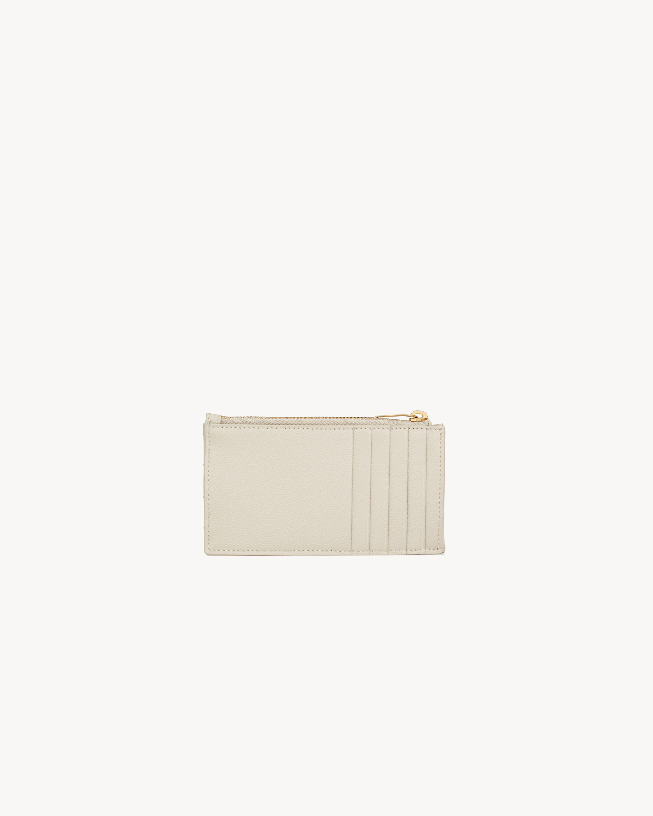 Футляр для карт Cassandre Matelasse Fragments из кожи Grain de Poudre Saint Laurent, белый — фото 2