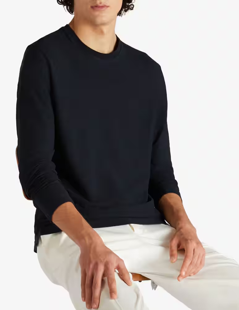 

Футболка Zanone Slim с длинными рукавами из сертифицированного ледяного хлопка Slowear, Синий темно-синий