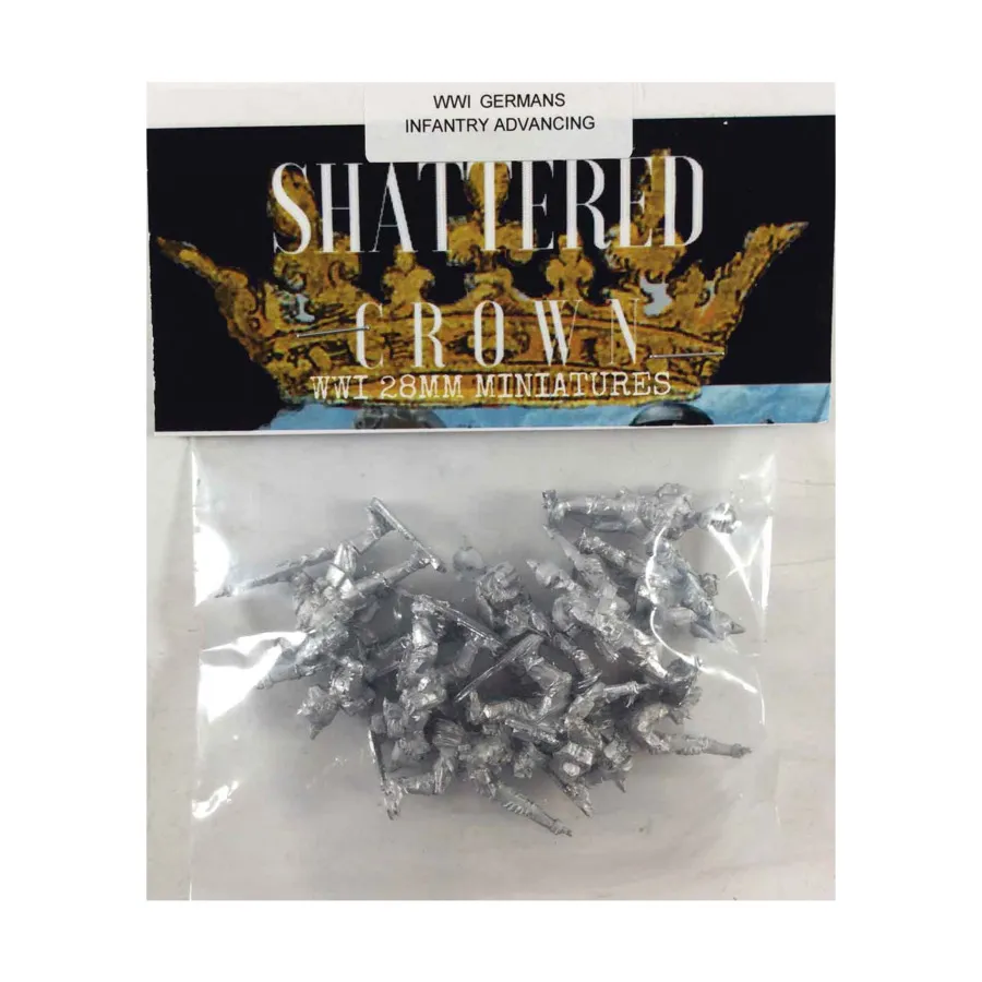 

Немецкая пехота наступает, WWI Shattered Crown Miniatures - German (28mm)