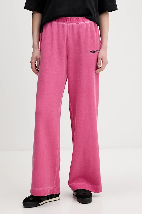 

Хлопковые спортивные штаны Karl Lagerfeld Jeans, розовый