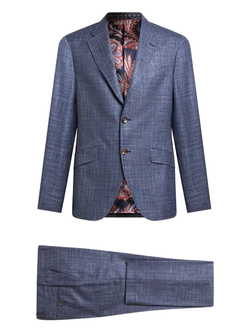 

Клетчатый шерстяной костюм ETRO, синий