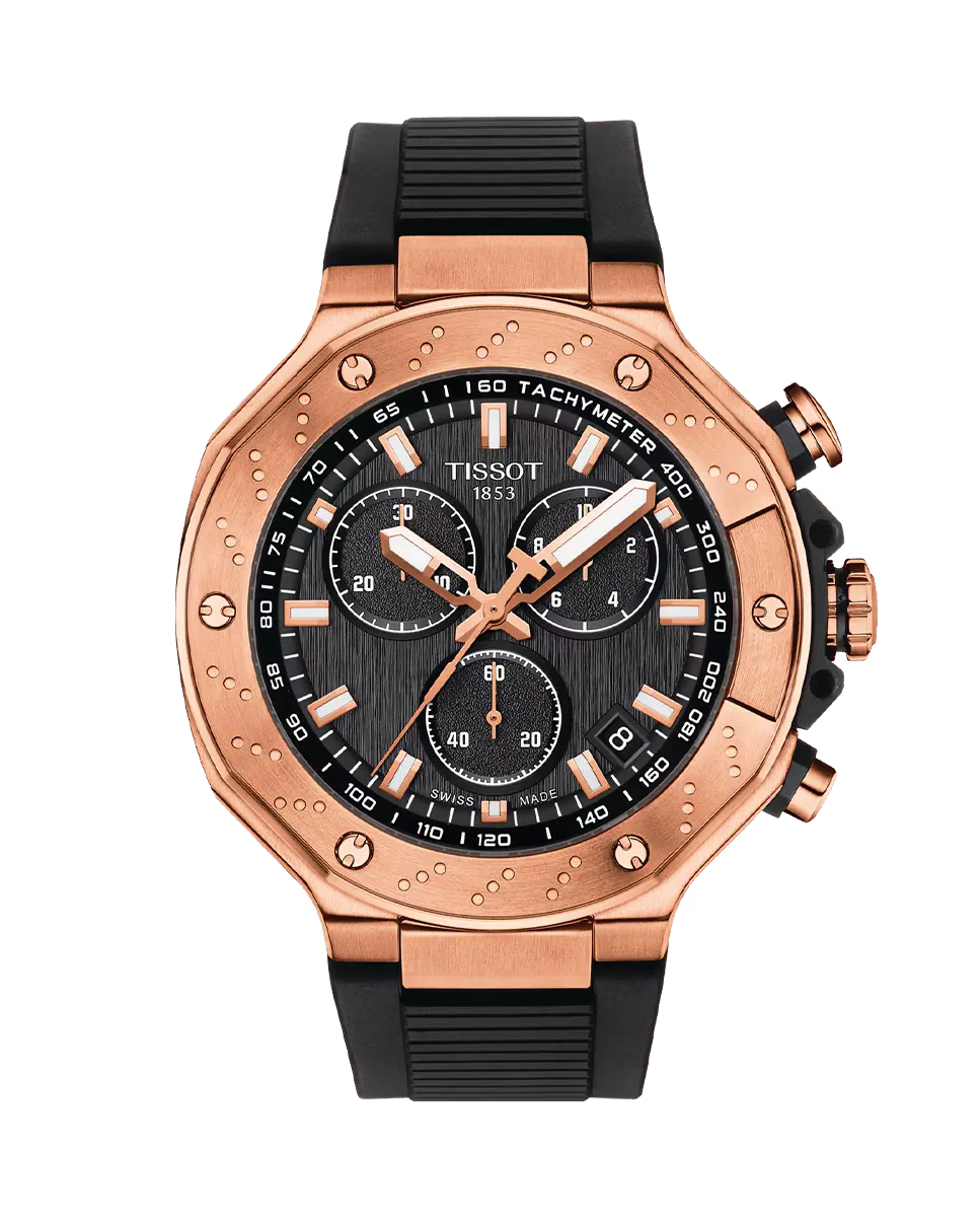 

Мужские часы из коллекции T-Race Chronograph из черной резины Tissot, черный