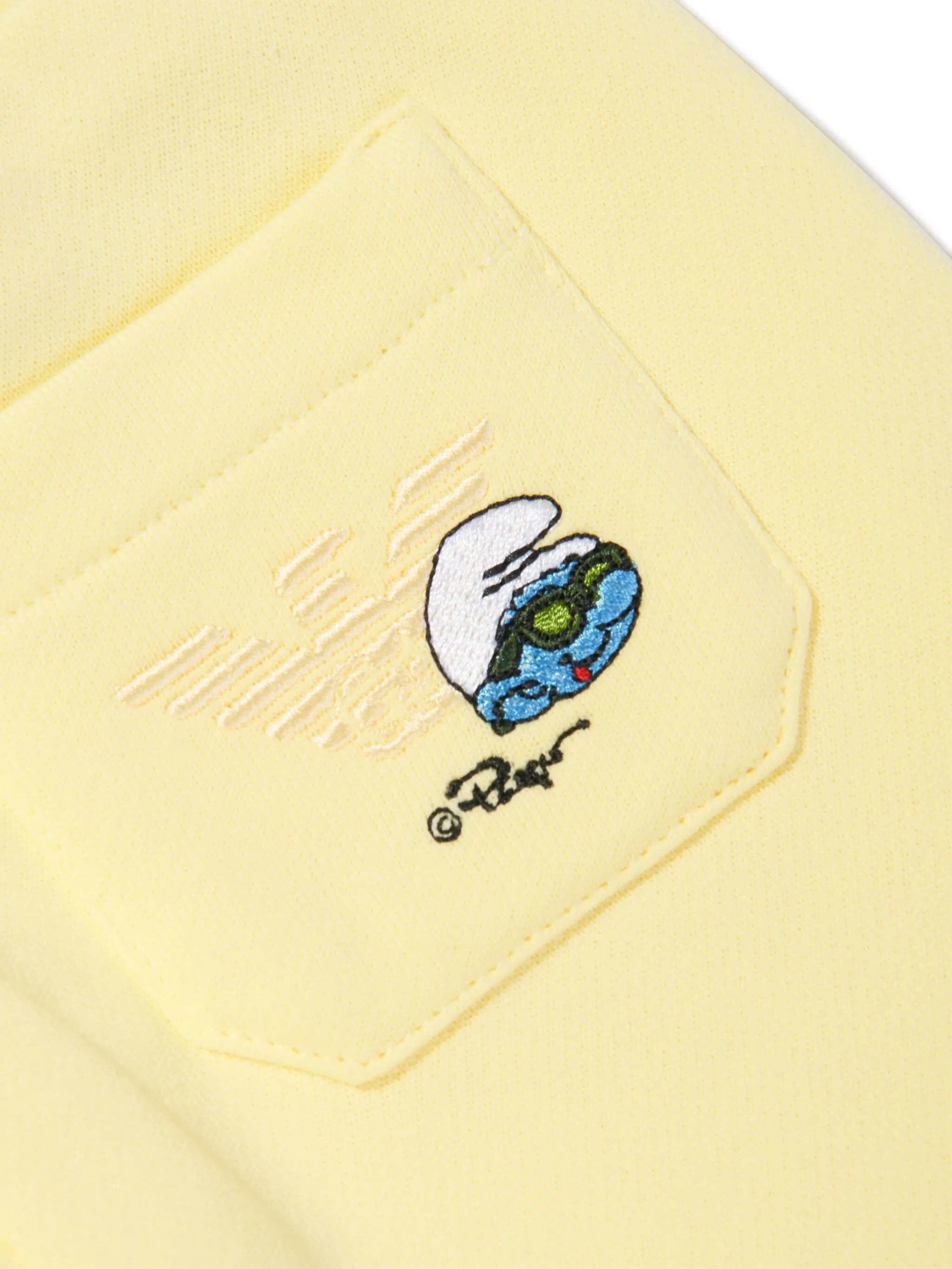 Спортивные брюки из коллаборации с The Smurfs Emporio Armani Kids, желтый — фото 4