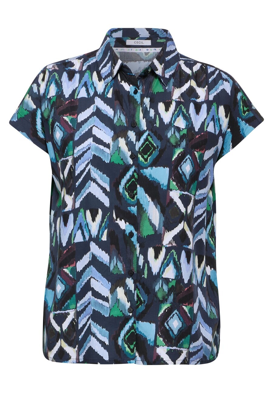 

Блузка с коротким рукавом CECIL Blouse, пятнистый синий