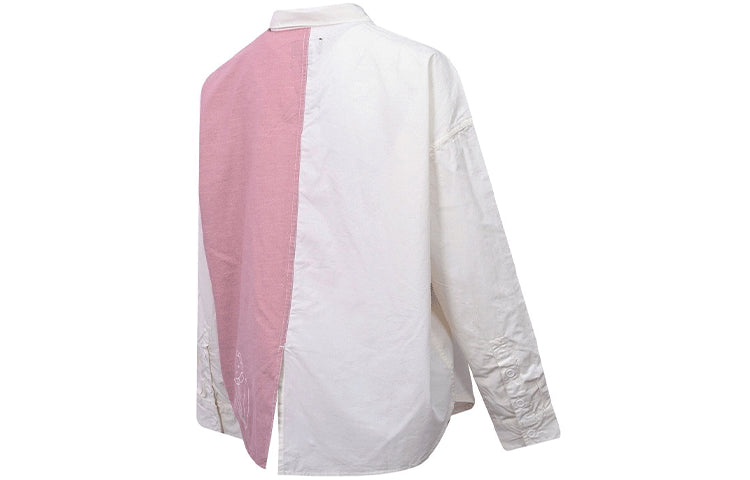 Рубашка (WMNS) Converse Flowers Small Logo Colorblock Long Sleeves White Pink Shirt 10022971-A01 — фото 2