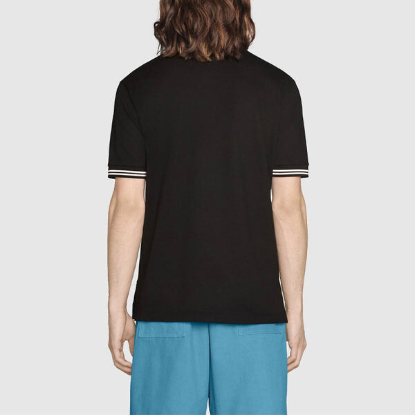 Футболка men's ss21 interlock double g short sleeve black polo shirt Gucci, черный — фото 4