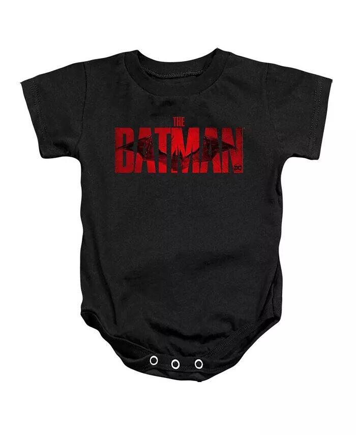 

Комбинезон The Baby Crimson Drawn Bat Logo с логотипом для маленьких девочек Batman, черный