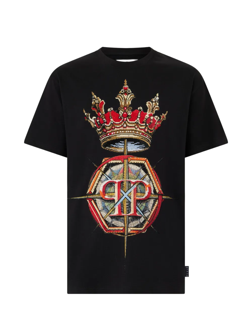 

Футболка с круглым вырезом и стразами Philipp Plein, черный