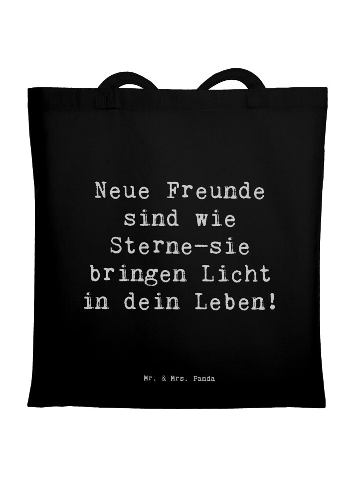 

Сумка Mr. & Mrs. Panda Tragetasche Spruch Neue Freunde finden mit Spruch, черный