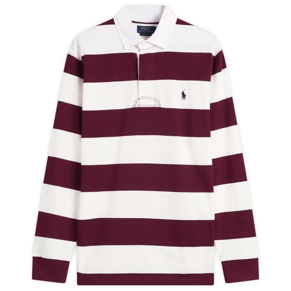 

Полосатая регбийная рубашка Polo Ralph Lauren, Classic Wine & Trophy Cream