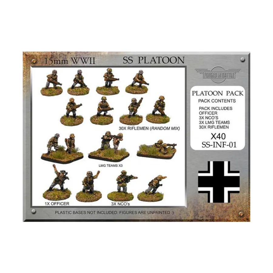 

Стрелковый взвод СС, WWII Miniatures - German SS Infantry (15mm)