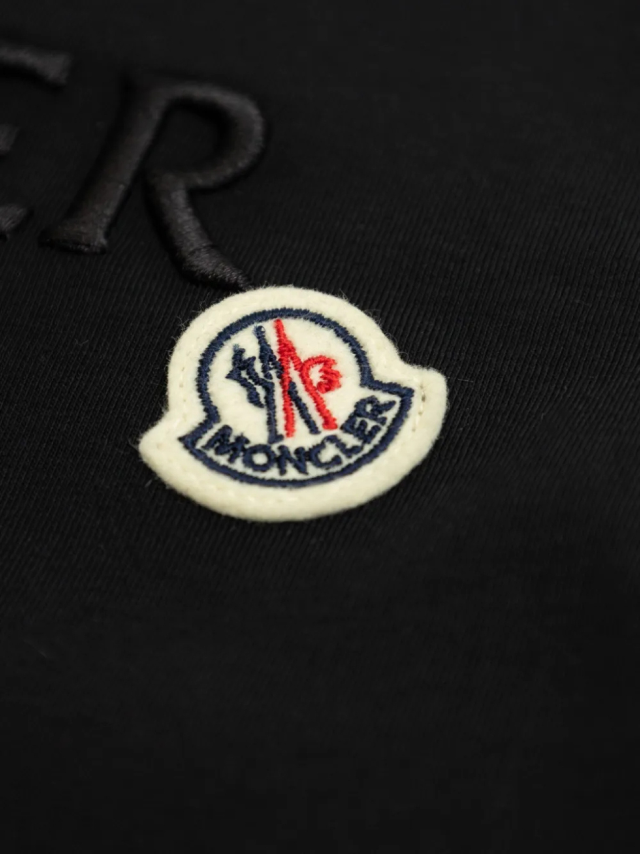 Футболка из хлопка с нашивкой-логотипом Moncler Enfant, черный — фото 4