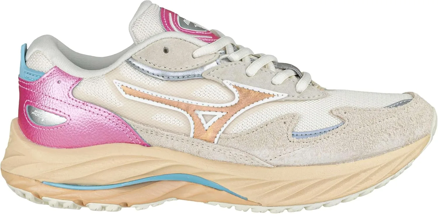 Кроссовки Mizuno Wave Rider ß Beta Kosei White Sand / Silver / Sky Blue, кремовый