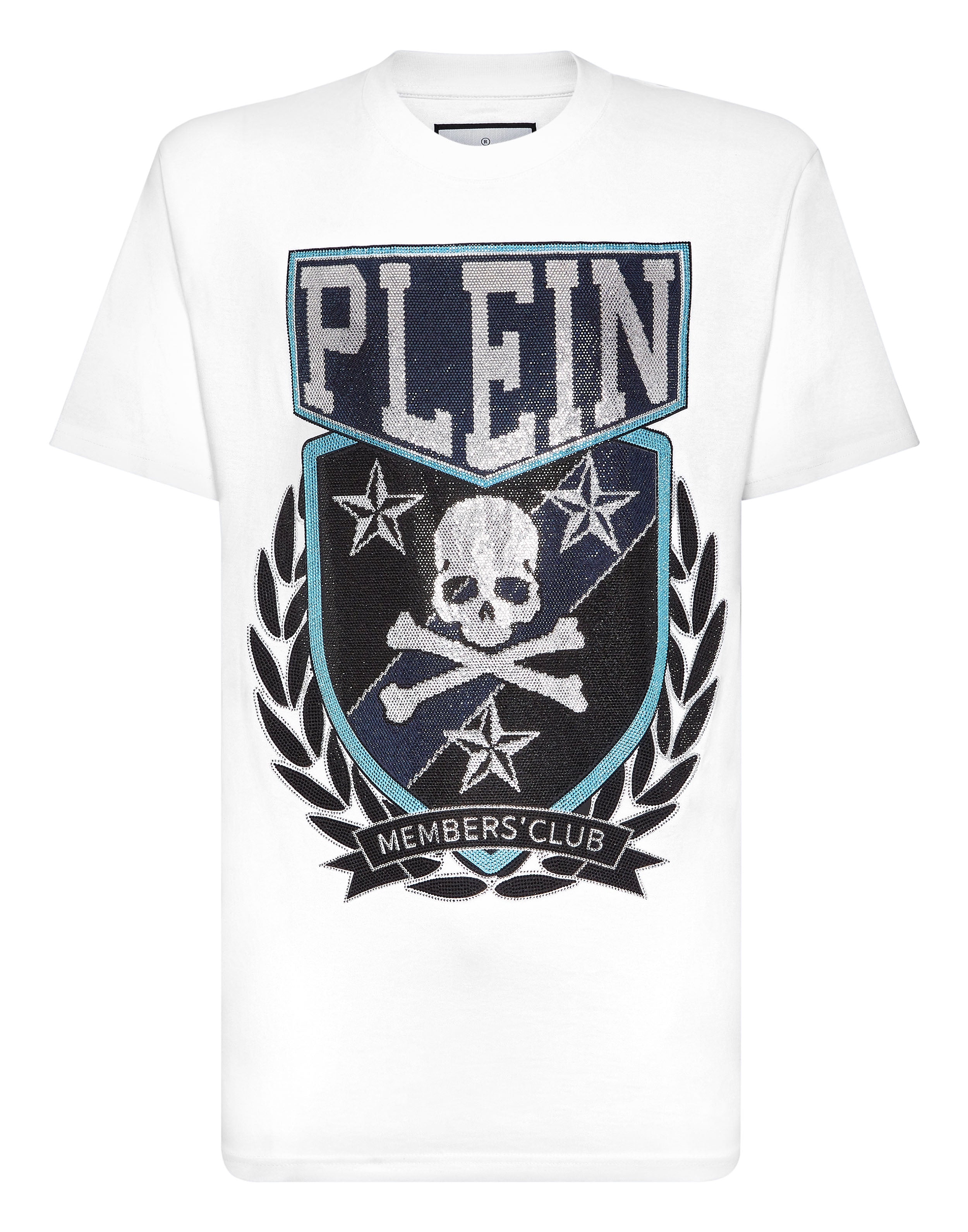 

Футболка с круглым вырезом SS с нашивкой Skull&Bones PHILIPP PLEIN, белый