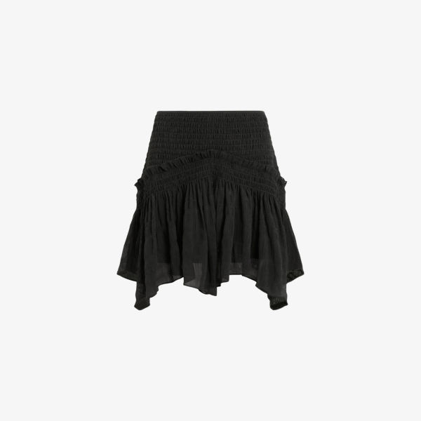 

Мини-юбка Pamela с присборенной талией из эластичной ткани Allsaints, черный