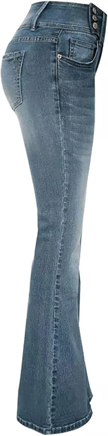 Джинсы Flare для женщин Plus Size Low Rise Stretch Bootcut — фото 3