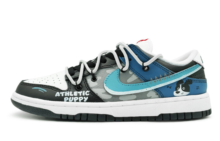 

Кроссовки Nike Dunk Skateboarding Shoes Unisex Low-top Grey/cyan/blue, синий