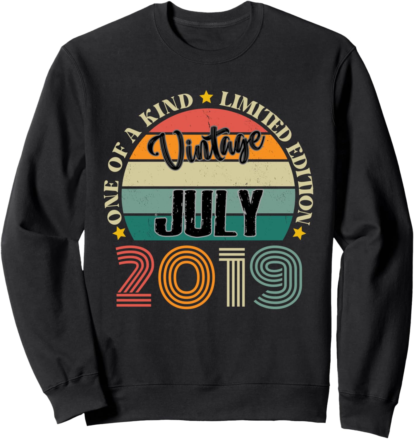 

Винтажная толстовка «5 лет», июль 2019 года, ретро-стиль, к 5-летию Vintage Birthday Retro Limited Edition Retro Gifts, черный